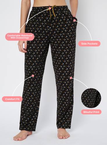 ABSTRACT NAVY PRINTED PYJAMA PANTS