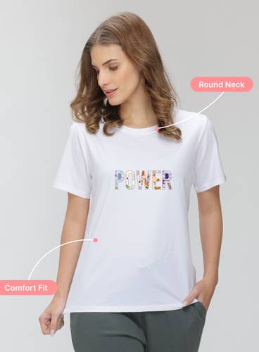 POWER PRINTED ROUND NECK T-SHIRT