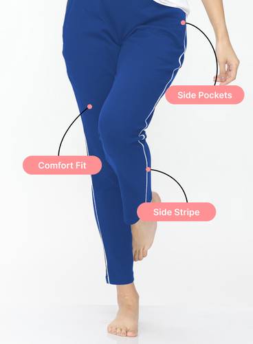 SOLID TRACK PANTS WITH SIDE PIPEN 