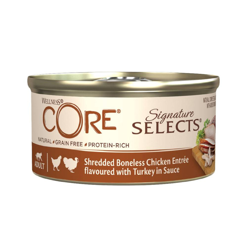 Wellness CORE Signature Selects Wet Food For Adult Cats With Chunky Beef and Boneless Chicken in Sauce 79g