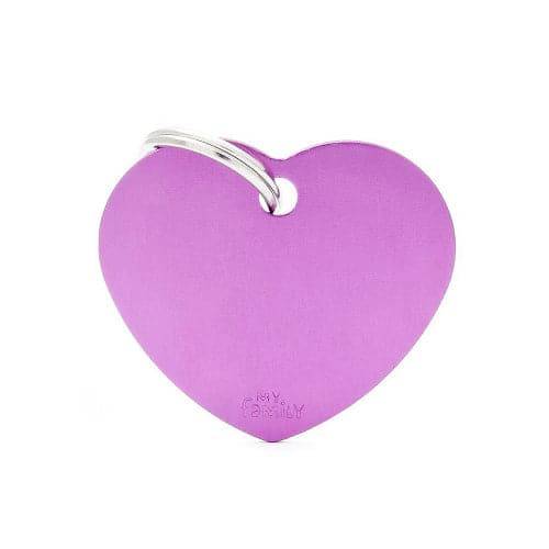 My family Aluminum Necklace, Purple Heart, Large