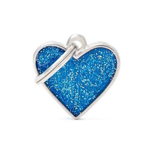 My Family Heart Necklace, Shiny Blue, Small