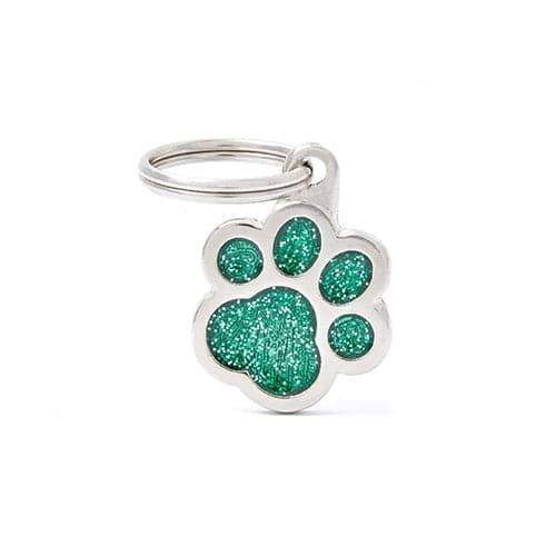 My Family Cat Paw Necklace, Shiny Green