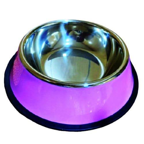 Round Steel Plate for Cats and Dogs with a Non-Slip Base of 25.5 cm in diameter