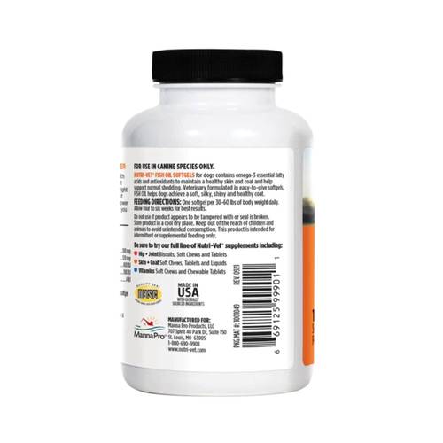 Nutri-Vet Fish Oil Softgels for Dogs 100Pcs