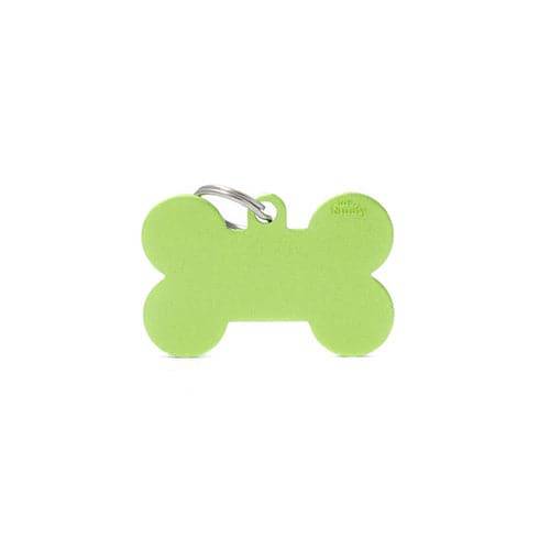 My Family aluminum bone necklace, green color, large size