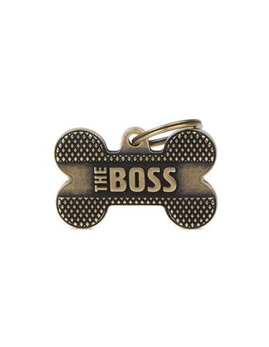 My Family THE BOSS Necklace, Bone Shape, Silver, XL