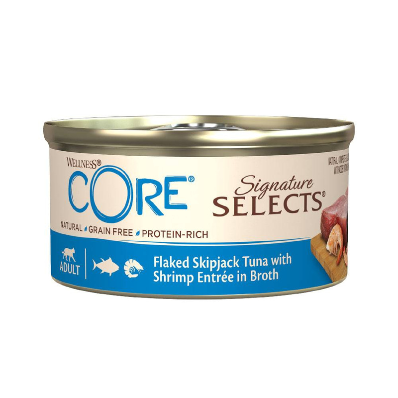 Wellness CORE Signature Selects Wet Food For Adult Cats With Tuna with Shrimp in Broth 79g