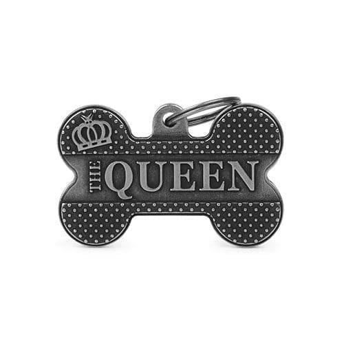 My Family THE QUEEN Necklace, Bone Shape, Silver, XL