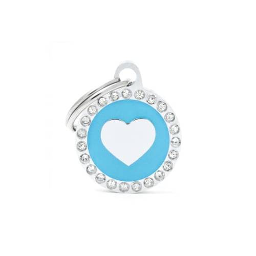 My Family Shiny Light Blue Round Necklace, Small