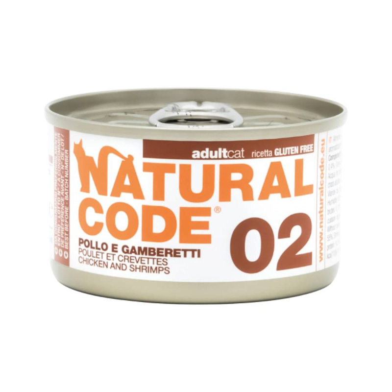 Natural Code Wet Food for Cats Chicken and Shrimp 85g
