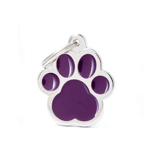 My Family Cat Paw Necklace, Purple