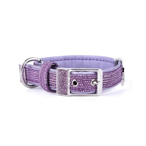 My Family Saint Tropez Purple Leather Collar 26 x 1.6 cm