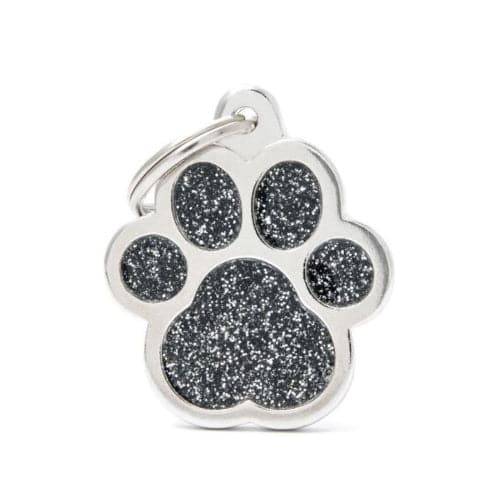 My Family Cat Paw Necklace, Shiny Black