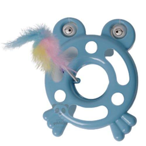 Fun cat toy with a feather