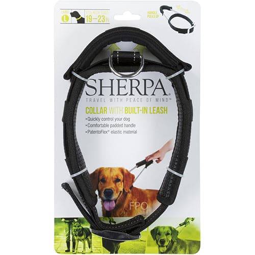 Sherpa collar with a leash for dogs, black, large