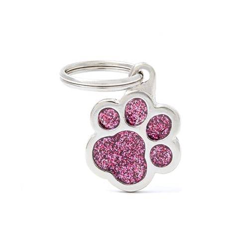 My Family Cat Paw Necklace, Shiny Pink