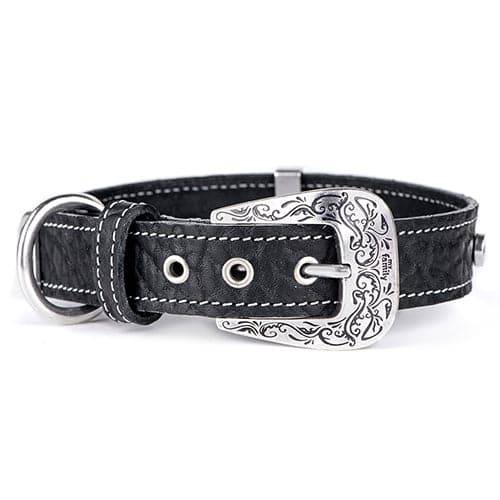 My family El Paso Black Leather Collar 36 x 2.2 cm