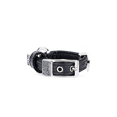 My Family Saint Tropez Black Leather Collar 35 x 1.6 cm, Small