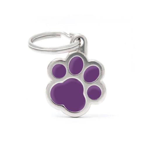 My Family Cat Paw Necklace, Purple