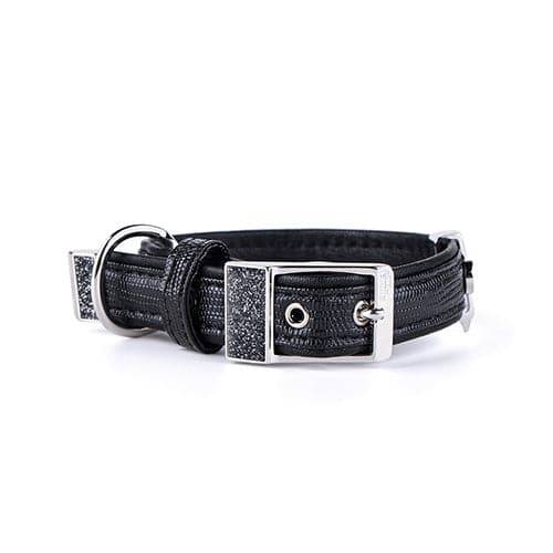 My Family Saint Tropez Black Leather Collar 26 x 1.6 cm