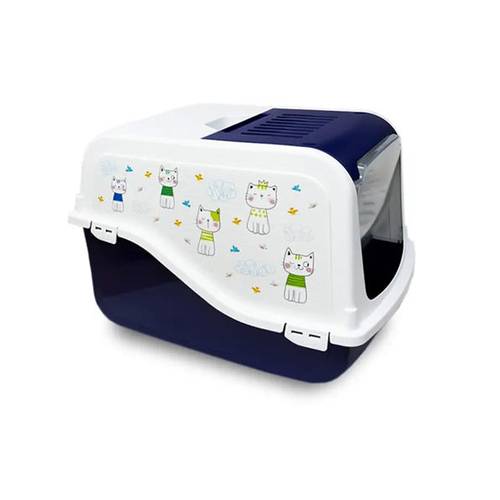 Bergamo Ariel Litterbox with Scoop, Blue