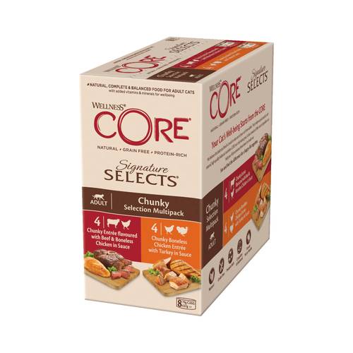Wellness CORE Signature Selects Wet Food For Adult Cats With Chunky Selection Multipack in Sauce 79*8g
