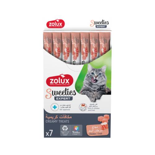 Zolux Sweeties Creamy Treats Chicken & Crab for Cats 14×7g