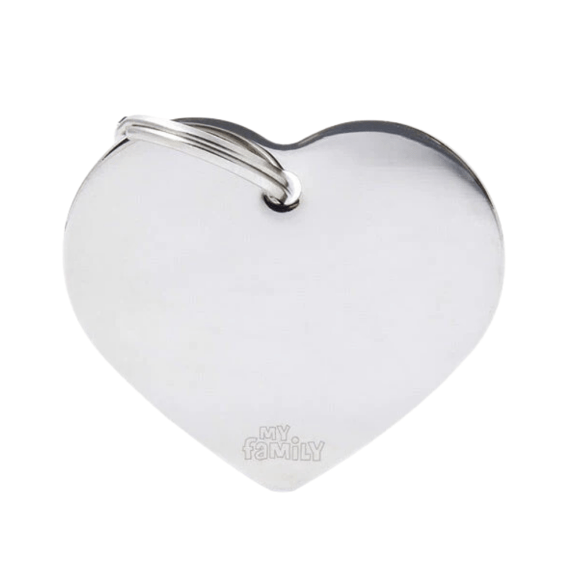 MF Tags Basic Chrome Big Heart