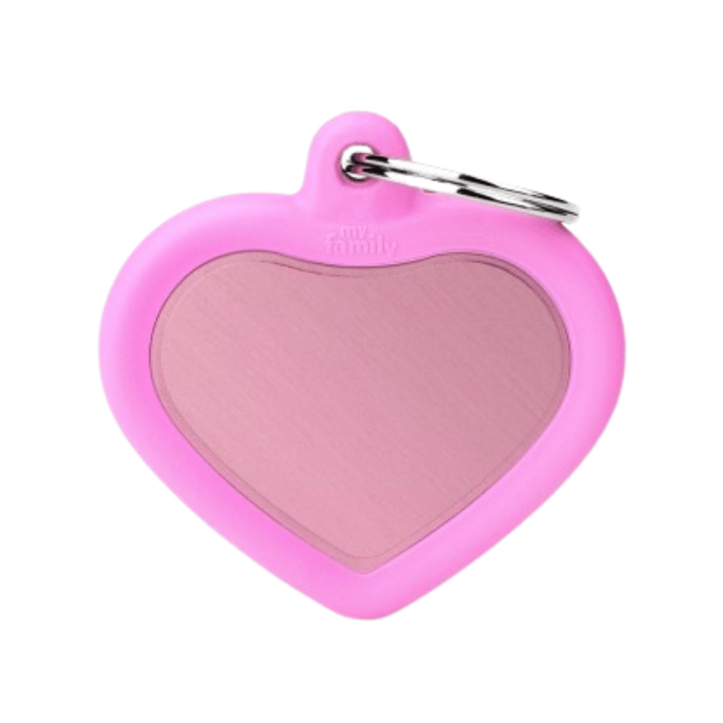 MF Tags PINK HEART ALU PINK RUBBER