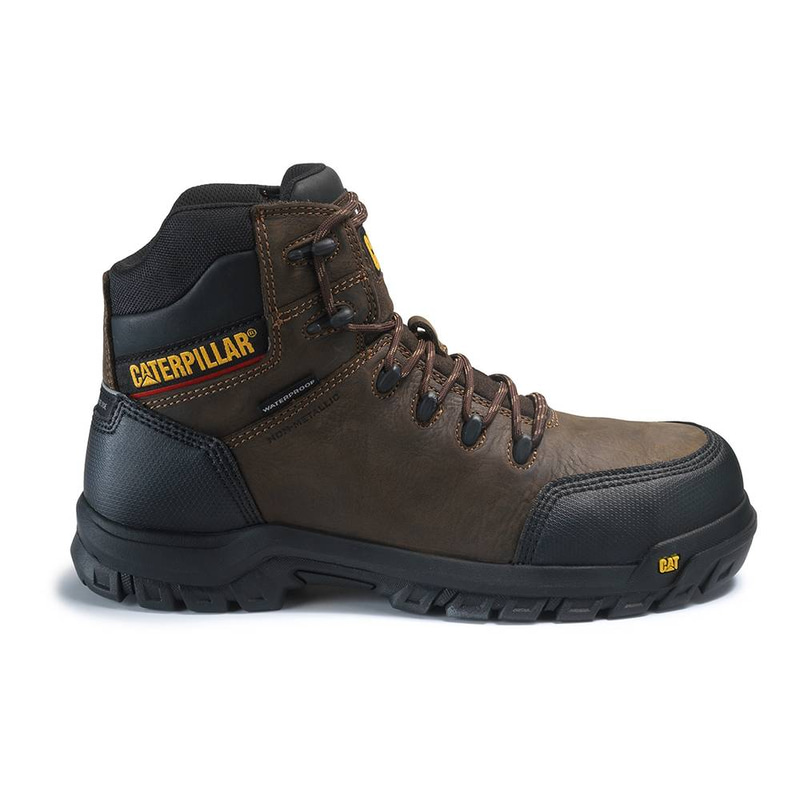 CAT-Resorption Composite Toe WaterProof Leather Electric Hazard Brown Safety&nbsp;Boots&nbsp;for&nbsp;Mens