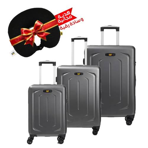 CAT BAGS-Sculpted Hard Case Trolley Set 3-Piece+Free Gift ( Cat Neck Pillow)