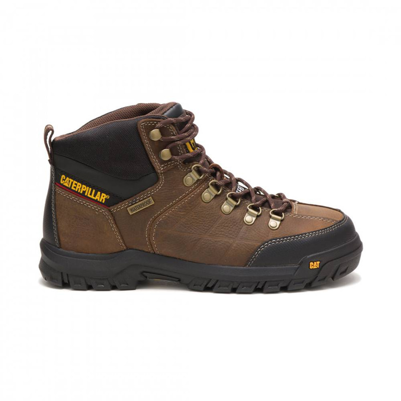 CAT-Threshold Waterproof Steel Toe Nubuck Brown  Safety Shoes for Men