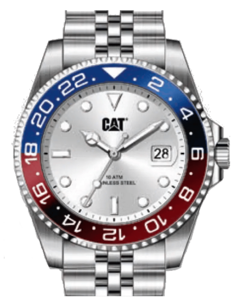 Cat R‑Type Silverk Blue Red Men’S Stainless Steel Watch