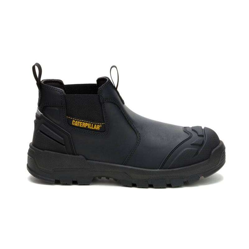 CA- Striver XL Chelsea Low S3 Men’s safety shoe in Black. Crazy Horse leather, Steel Toe, Slip Resistant outsole.