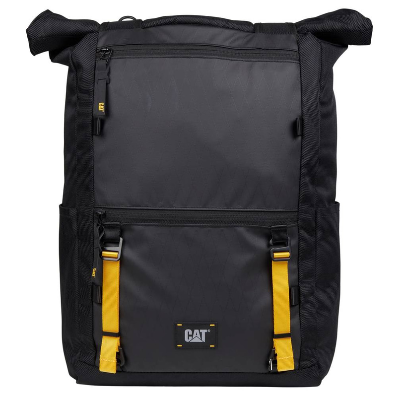 CAT- Utility X Rolltop Backpack,28L,Black Color,1680D Polyester, Oversized Diamond Ribstop