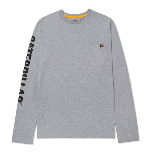 Cat-Repeat Banner L/S Tee For Men