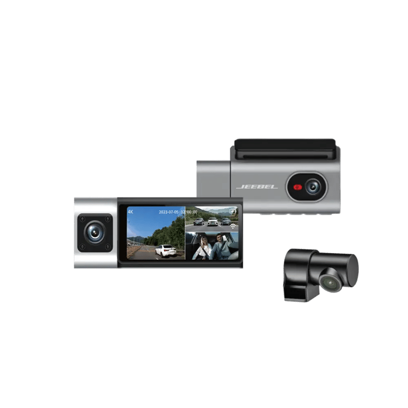 داش كام JEEBEL S500 كاميرا سيارة ثلاث عدسات 4K مع GPS وواي فاي 5G