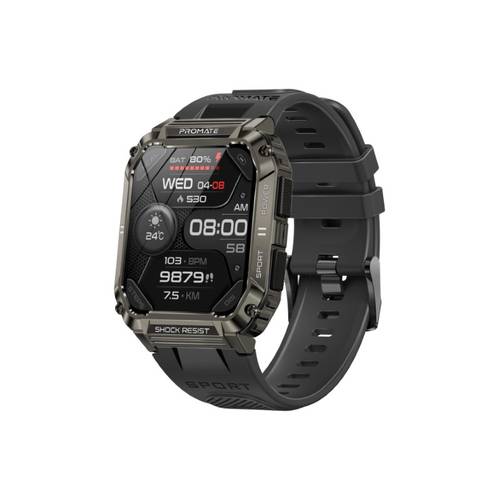 الساعة الذكية xWatch-S19 بتصميم قوي وشاشة TFT بقياس 1.95 بوصة، مقاومة للماء بمعيار IP67 وبطارية تدوم لمدة 10 أيام مع ميزات تتضمن مراقبة وتتبع نبض القلب وعداد الخطى والنوم وضغط الدم بالإضافة إلى حزام وشاحن إضافيين Promate xWatch-S19