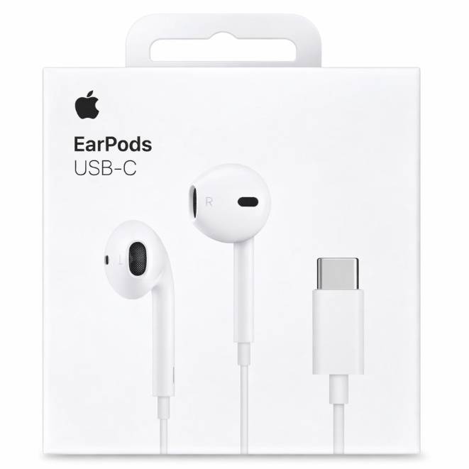 سماعة ابل سلك USB-C تايب سي أبيض - EarPods أصلية