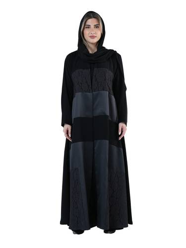 عباية - اسود مع دانتيل - فوري