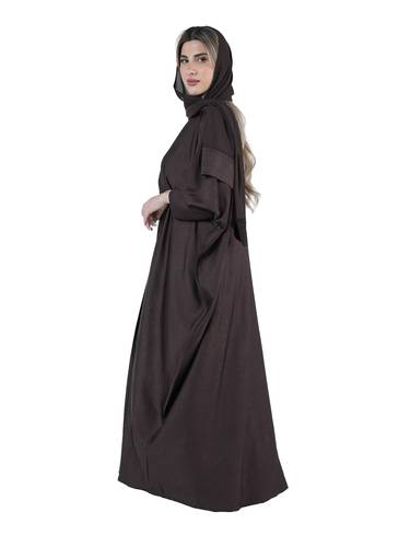 عباية ربع فراشة حرير مكسر كوري بني