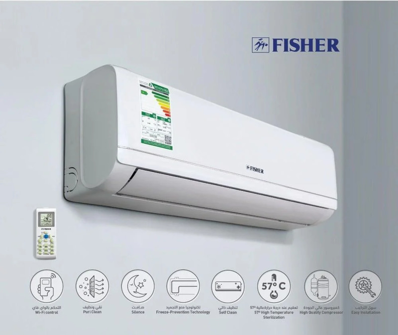 مكيف اسبليت FISHER 24 بارد فقط واى فاى انفرتر FSACQD‐XF24CIC