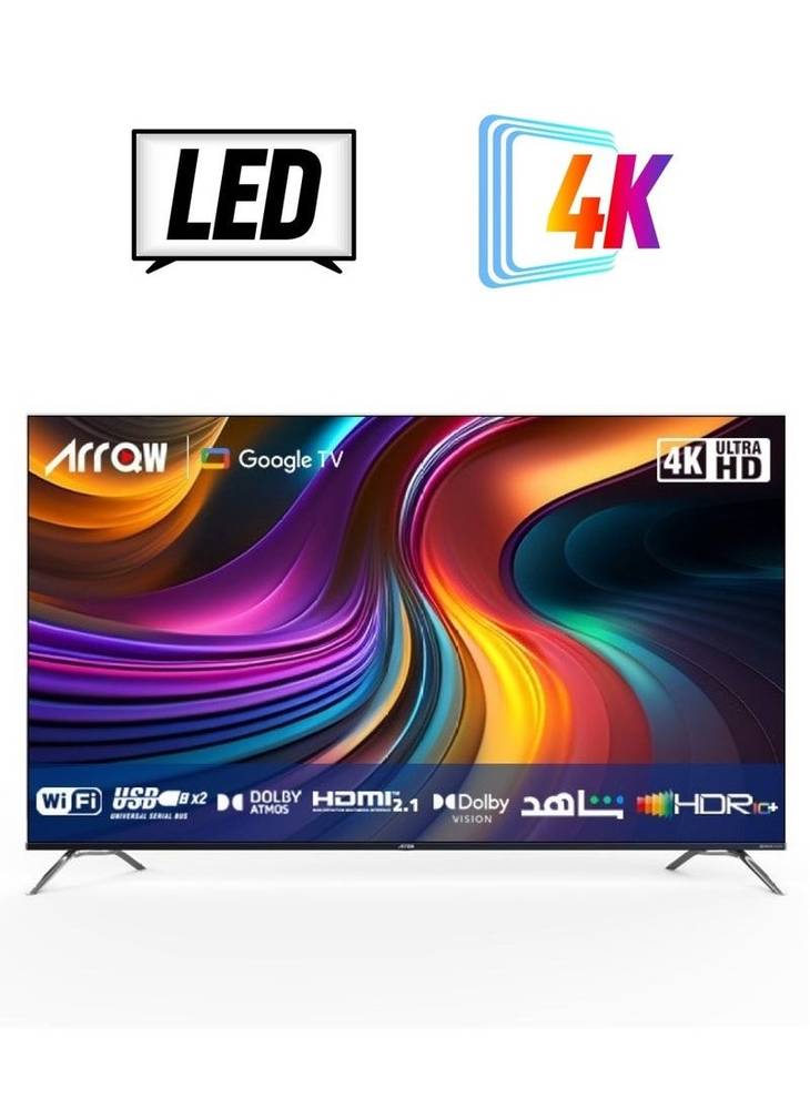 تلفزيون DLED ذكي مقاس 58 بوصة بدقة 4K GOOGLE مع حامل حائط | تصميم بدون إطار | دقة 3840x2160| تلفزيون سمارت بنظام اندرويد 11 الأصلي | RO-58LCS-11