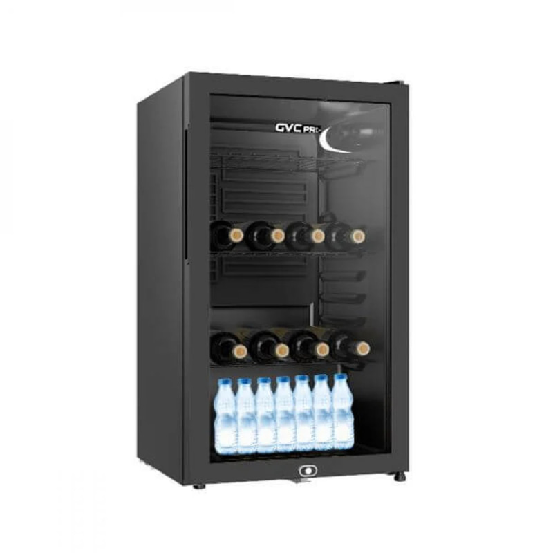   ثلاجة طاولة GVC Pro مقاس 2.4 قدم اسود باب واحد زجاج GVRG -155