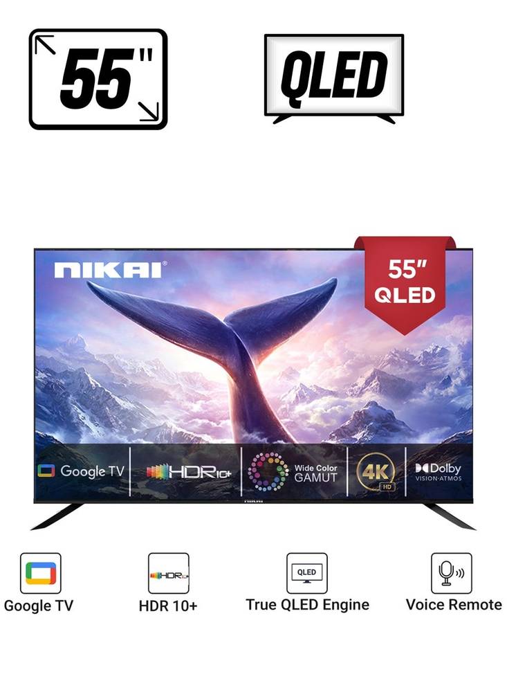 تلفزيون نيكاي Google الذكي Pro 55 بوصة QLED 4K