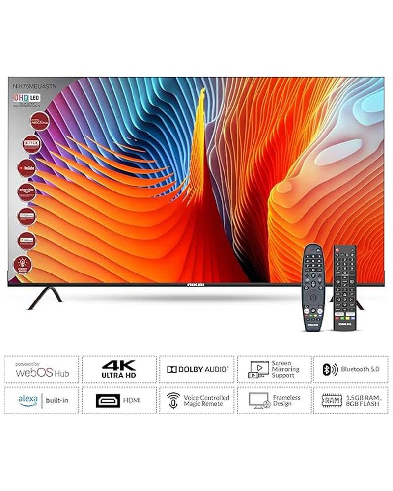 نيكاي تلفزيون ذكي 85 بوصة LED فائق الجودة 4K إصدار بلاتينيوم  NIK85MEU4QLED