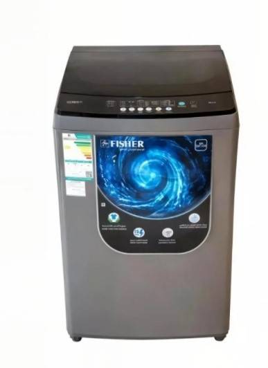   غسالة منزلية اتوماتيك علوية FISHER م/FAWMT-M170GIHDD سعة 17 كجم سيلفر انفرتر مع سخان