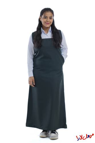 Olive Apron With A Square Front Neckline