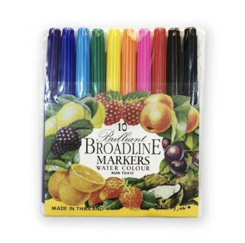 Fibracolor – Watercolor Felt Tip Markers, Fine Tip, 10 Colors
